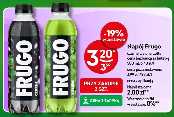 Napój Frugo zielone promocja w Żabka
