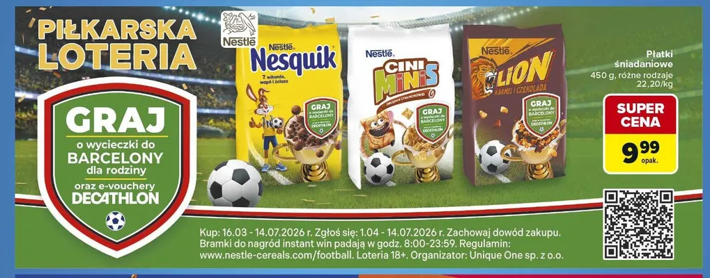 Płatki śniadaniowe Cini Minis Nestle promocja w Carrefour