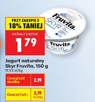 Jogurt naturalny Skyr promocja w Biedronka