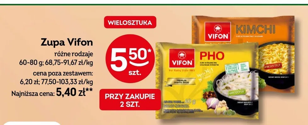 Zupa Vifon różne rodzaje promocja w Żabka