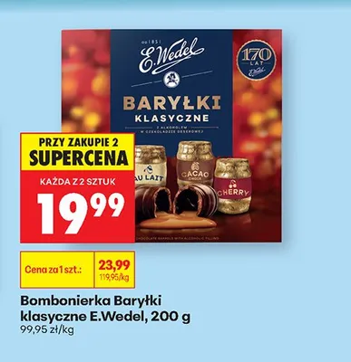 Bombonierka Baryłki klasyczne E.Wedel promocja w Biedronka