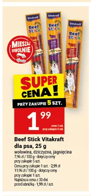 Beef Stick Vitakraft dla psa jagnięcina promocja w Twój Market