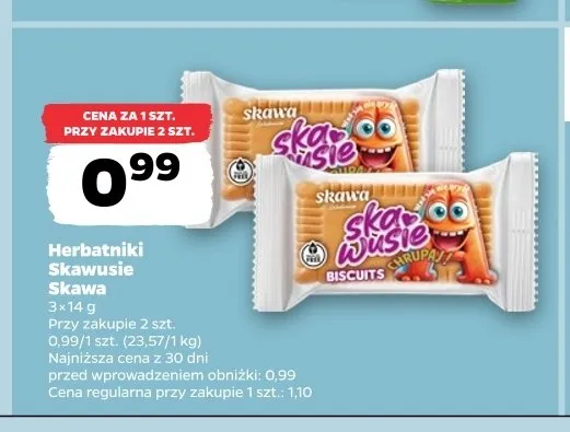 Herbatniki Skawusie Skawa 3-pak promocja w Netto
