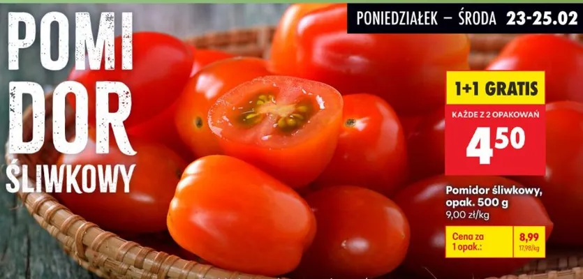 Pomidor śliwkowy promocja w Biedronka
