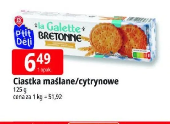 Ciastka cytrynowe P'tit Déli promocja w Leclerc