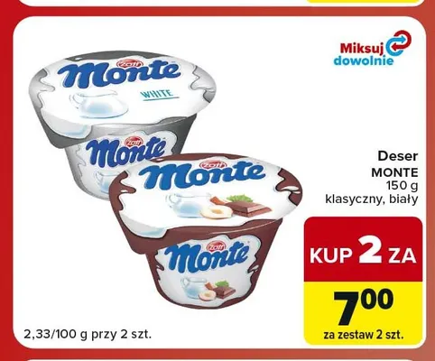 Deser Monte biały promocja w Carrefour Market