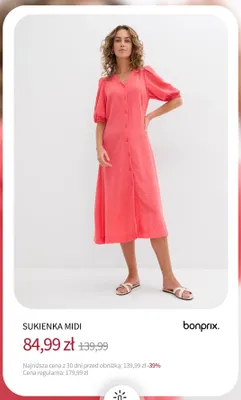 Sukienka midi Bonprix promocja w bonprix