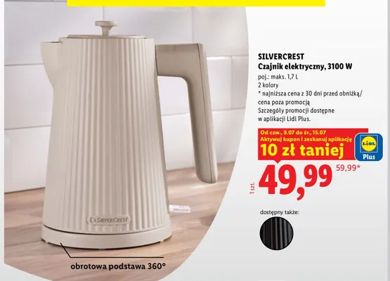Czajnik elektryczny Silvercrest promocja w Lidl
