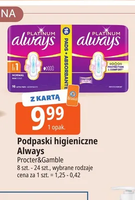 Podpaski higieniczne Always promocja w Leclerc