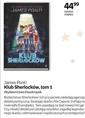 Książka Klub Sherlocków, tom 1 James Ponti Wydawnictwo Dwukropek oprawa miękka promocja w Empik