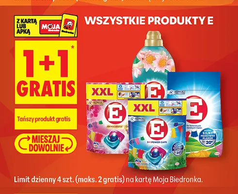 Kapsułki do prania E 3+1 Power Caps XXL promocja w Biedronka