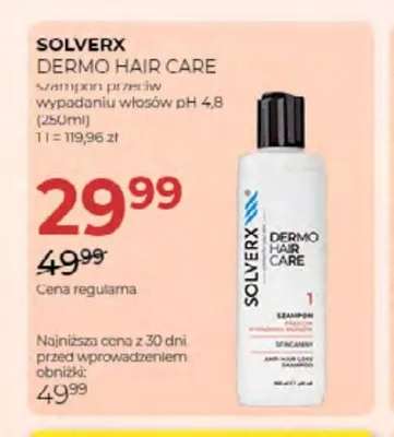 Szampon przeciw wypadaniu włosów Solverx Dermo Hair Care promocja w Drogerie Jawa