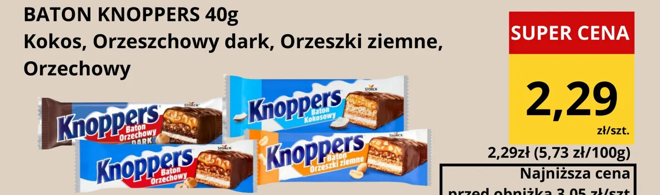 Baton Knoppers orzeszczowy dark promocja w Supeco