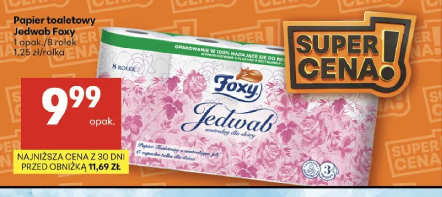 Papier toaletowy Jedwab Foxy promocja w Delikatesy Centrum