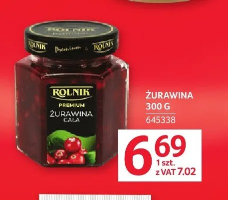 Żurawina Rolnik promocja w Selgros