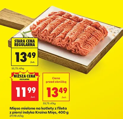 Mięso mielone na kotlety z fileta z piersi indyka Kraina Mięs promocja w Biedronka