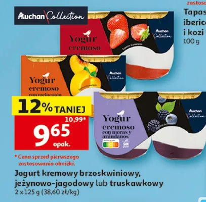 Jogurt kremowy jeżynowo-jagodowy Auchan Collection promocja w Auchan