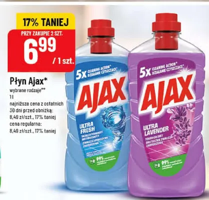 Płyn Ajax Ultra Lavender promocja w POLOmarket