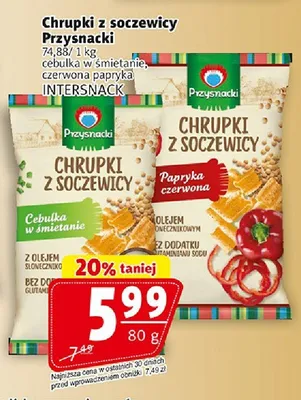 Chrupki z soczewicy Przysnacki czerwona papryka promocja w Prim Market