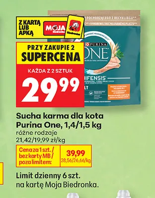 Sucha karma dla kota Purina One promocja w Biedronka