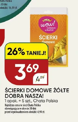 Ścierki domowe żółte Dobra Nasza! promocja w Chata Polska
