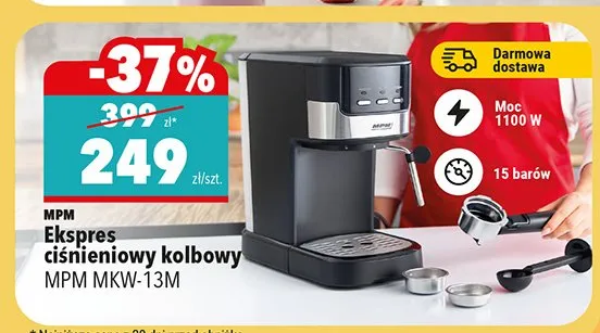 Ekspres ciśnieniowy kolbowy MPM MKW-13M promocja w Biedronka