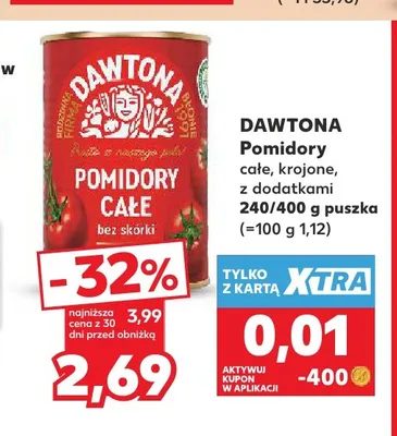 Pomidory całe Dawtona promocja w Kaufland