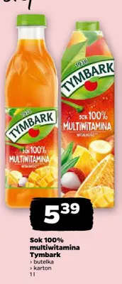 Sok 100% multiwitamina Tymbark butelka promocja w Netto