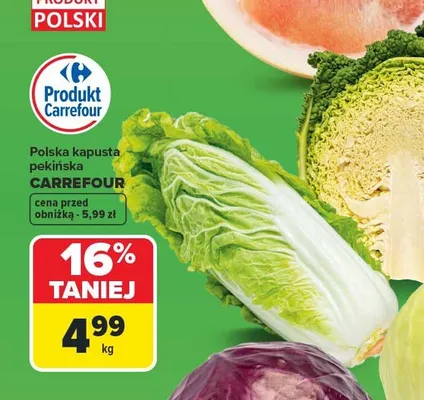 Polska kapusta pekińska promocja w Carrefour