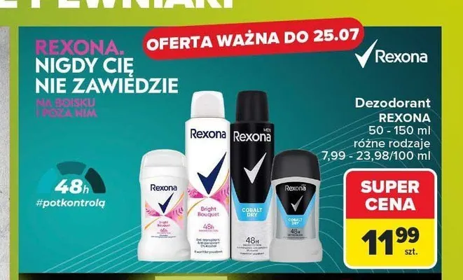 Dezodorant damski Rexona Bright Bouquet spray promocja w Carrefour Market