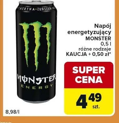 Napój energetyzujący Monster promocja w Carrefour Express