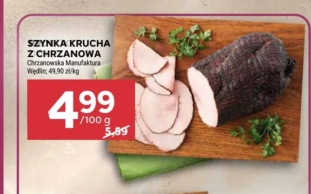 Szynka krucha z Chrzanowa Chrzanowska Manufaktura Wędlin promocja w Stokrotka