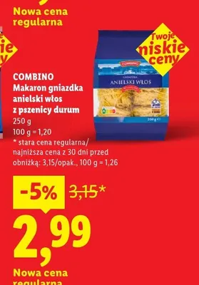 Makaron gniazdka anielski włos Combino promocja w Lidl