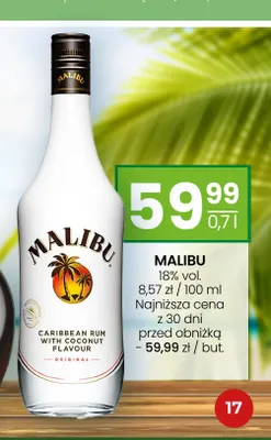 Likier Malibu Caribbean Rum with Coconut Flavour promocja w Twój Market