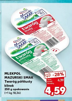 Twaróg tłusty klinek Mlekpol Mazurski Smak promocja w Kaufland