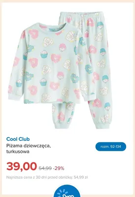 Piżama dziewczęca turkusowa Cool Club promocja w Smyk