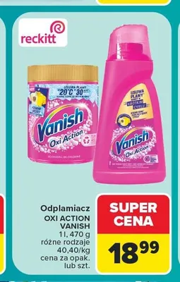 Odplamiacz w płynie Vanish Oxi Action promocja w Carrefour