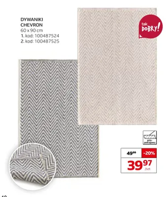 Dywanik Chevron 60x90 cm beżowy promocja w Komfort