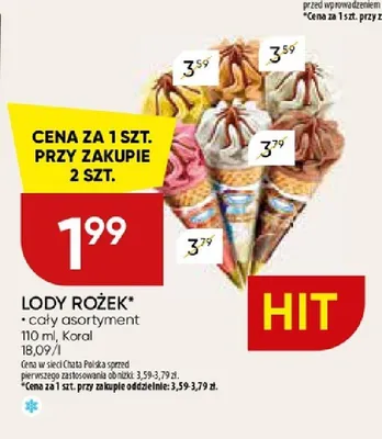 Lody Rożek Koral promocja w Chata Polska