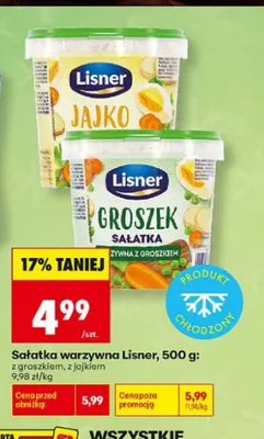Sałatka warzywna Lisner z groszkiem promocja w Biedronka