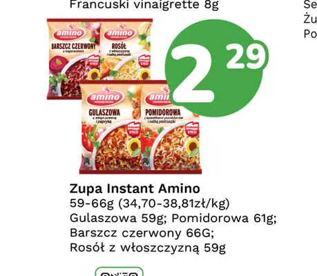 Zupa instant Gulaszowa Amino promocja w Limonka