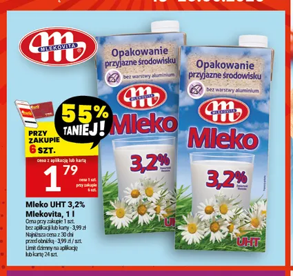 Mleko UHT Mlekovita 3,2% promocja w Twój Market
