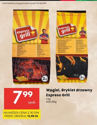Brykiet drzewny Express Grill promocja w Delikatesy Centrum