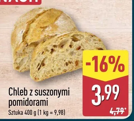 Chleb z suszonymi pomidorami promocja w Aldi