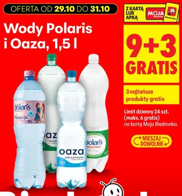 Woda mineralna niegazowana Muszyński Polaris promocja w Biedronka