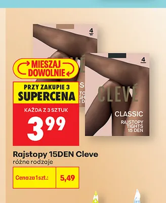 Rajstopy 15DEN Cleve promocja w Biedronka