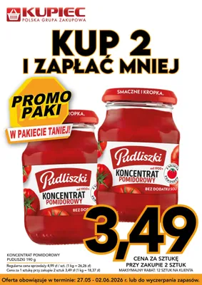 Koncentrat pomidorowy Pudliszki promocja w Kupiec
