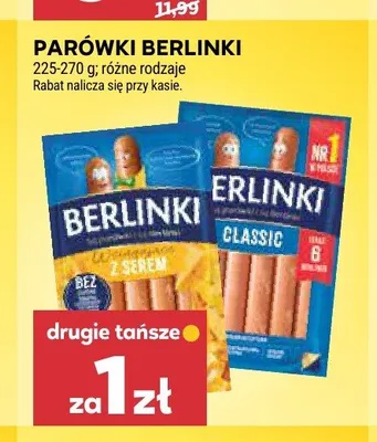 Parówki Berlinki z serem promocja w Stokrotka