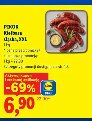 Kiełbasa śląska XXL Pikok promocja w Lidl