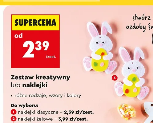 Zestaw kreatywny wyklejanki, różne wzory i kolory promocja w Biedronka